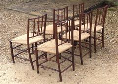 Set of 6 Antique Rush Seated Spindle Back Yew-wood Antique Dining Chairs4.jpg